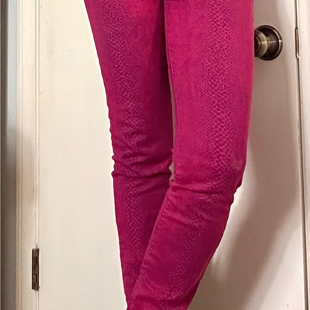 Hot Pink And Purple Snakeskin Jeans. Size 4